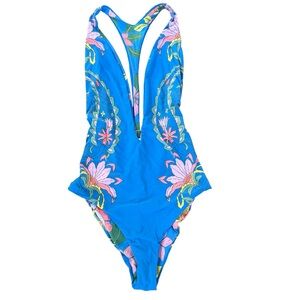 Maaji Maya Blue Floral Tiki Reversible One Piece
